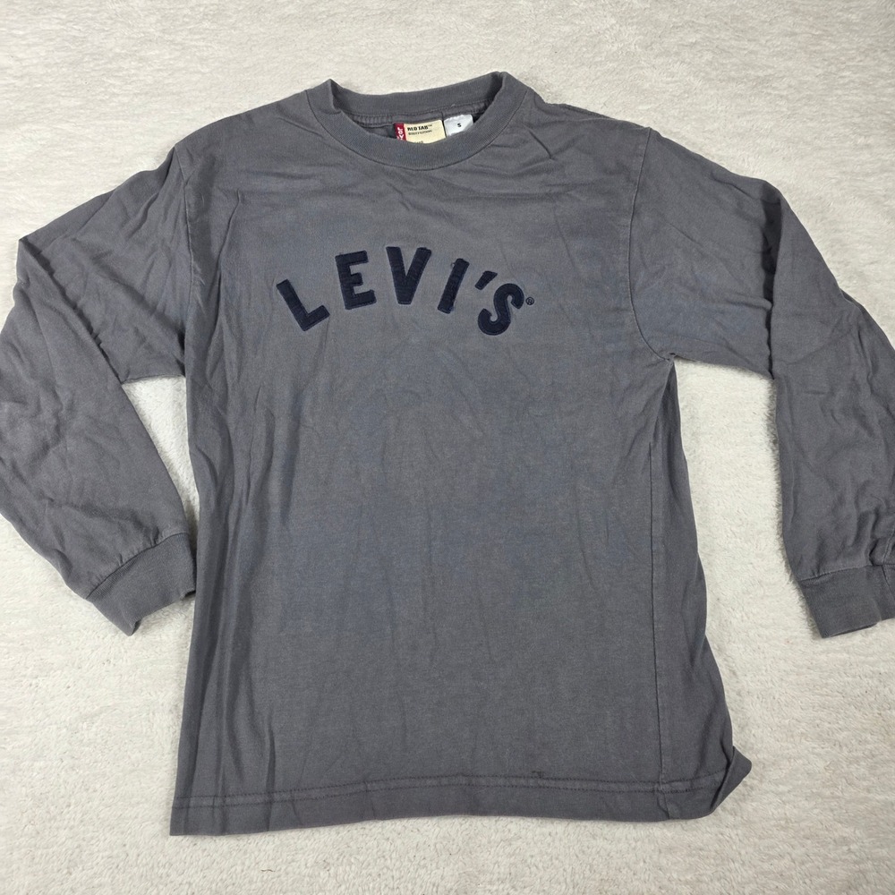 Levi's‎ Long Sleeve T-Shirt Kids Small Gray Excellent Logo Graphic Casual Tee